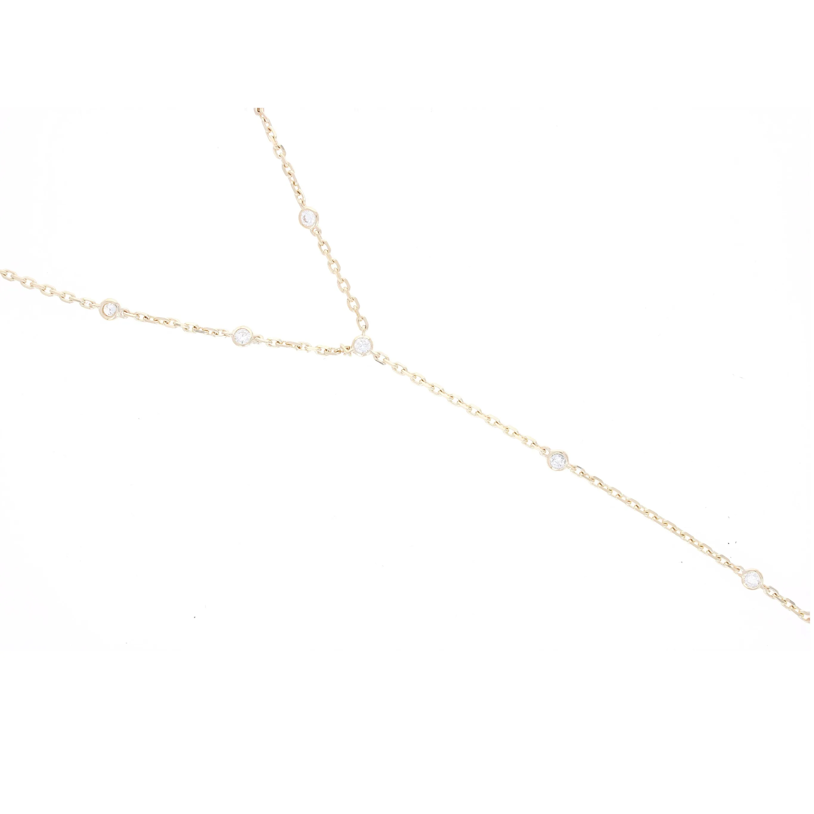 Thick Chain Diamond Bezel Lariat