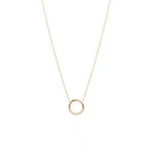 Thick Circle Necklace with Pave Diamonds