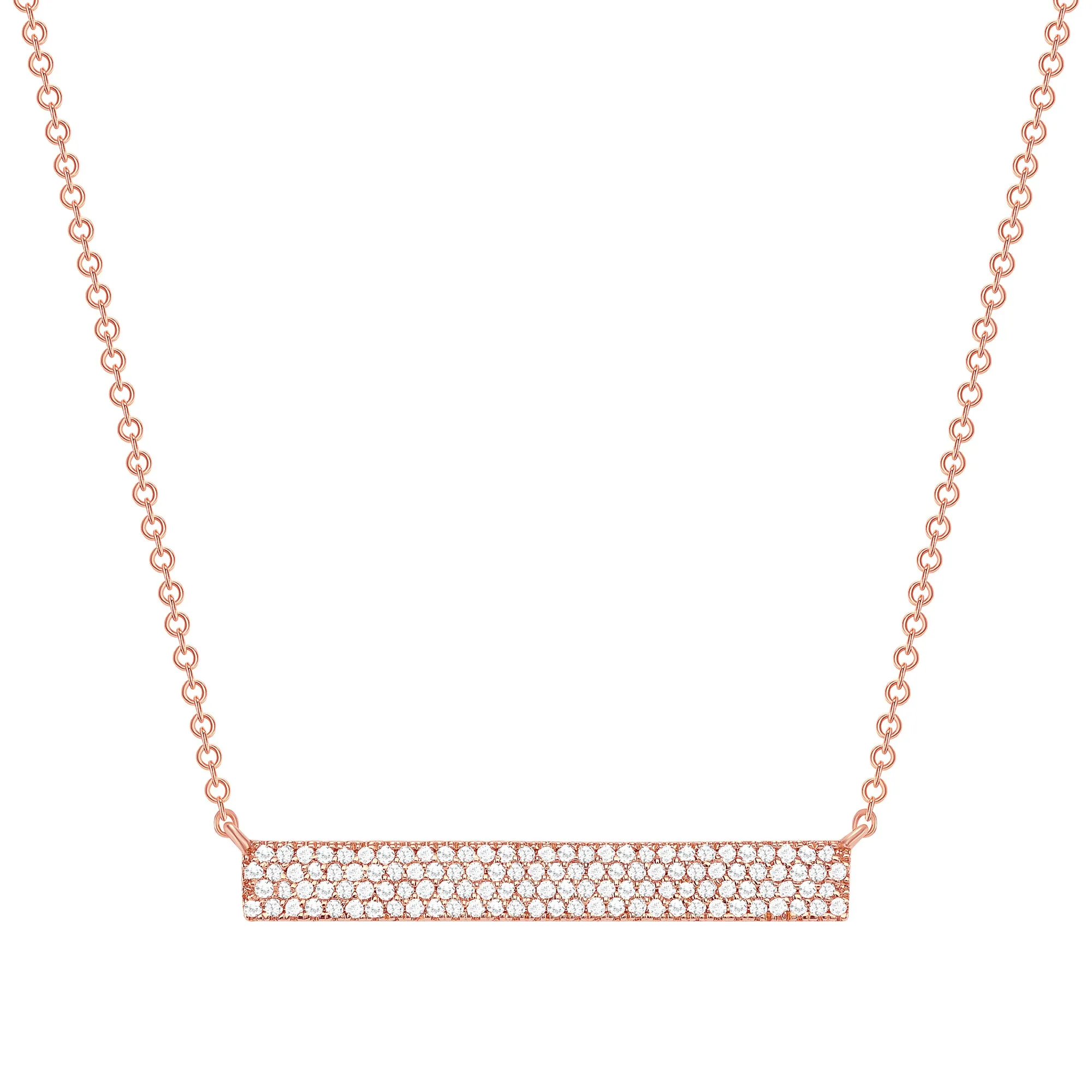 Thick Diamond Bar Necklace