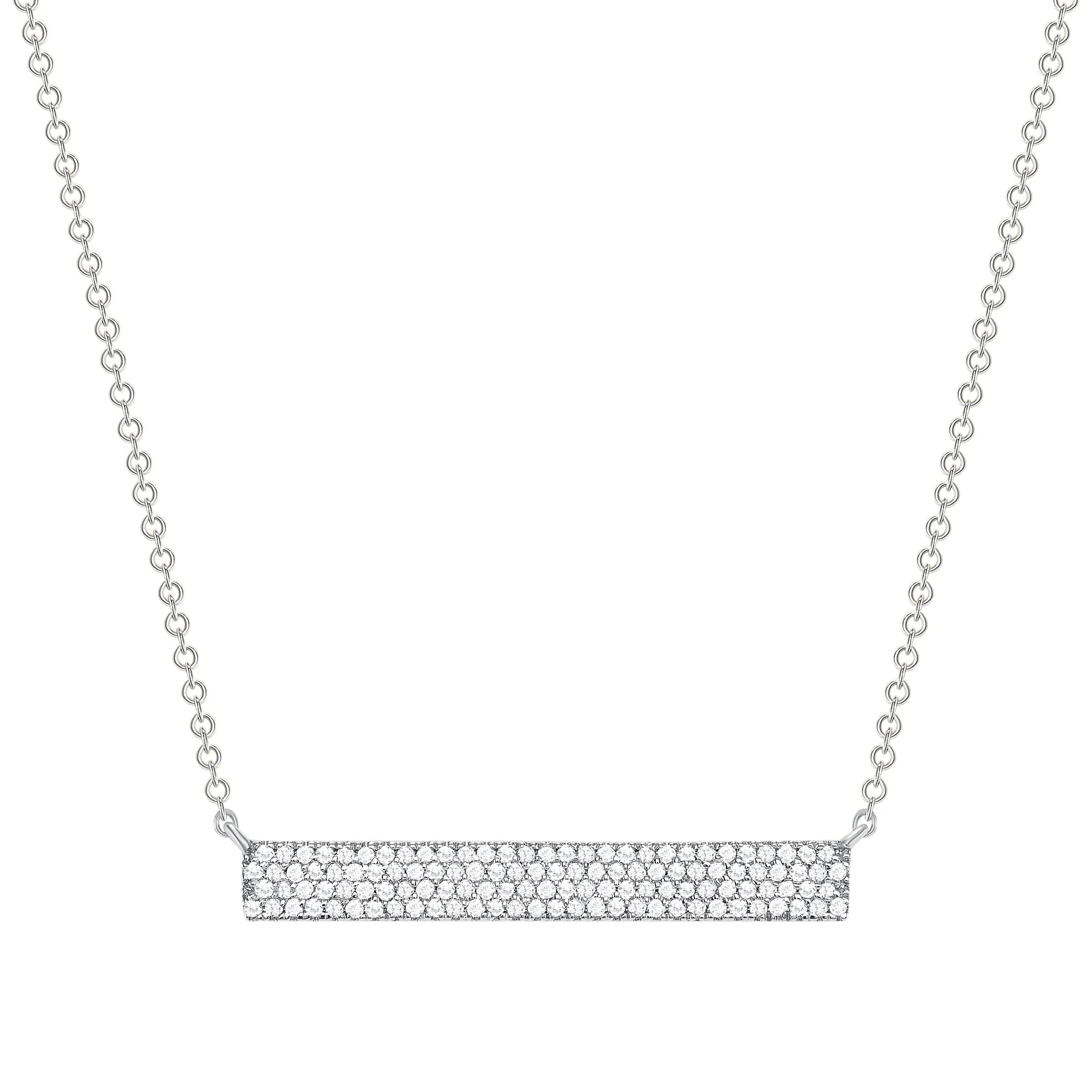 Thick Diamond Bar Necklace