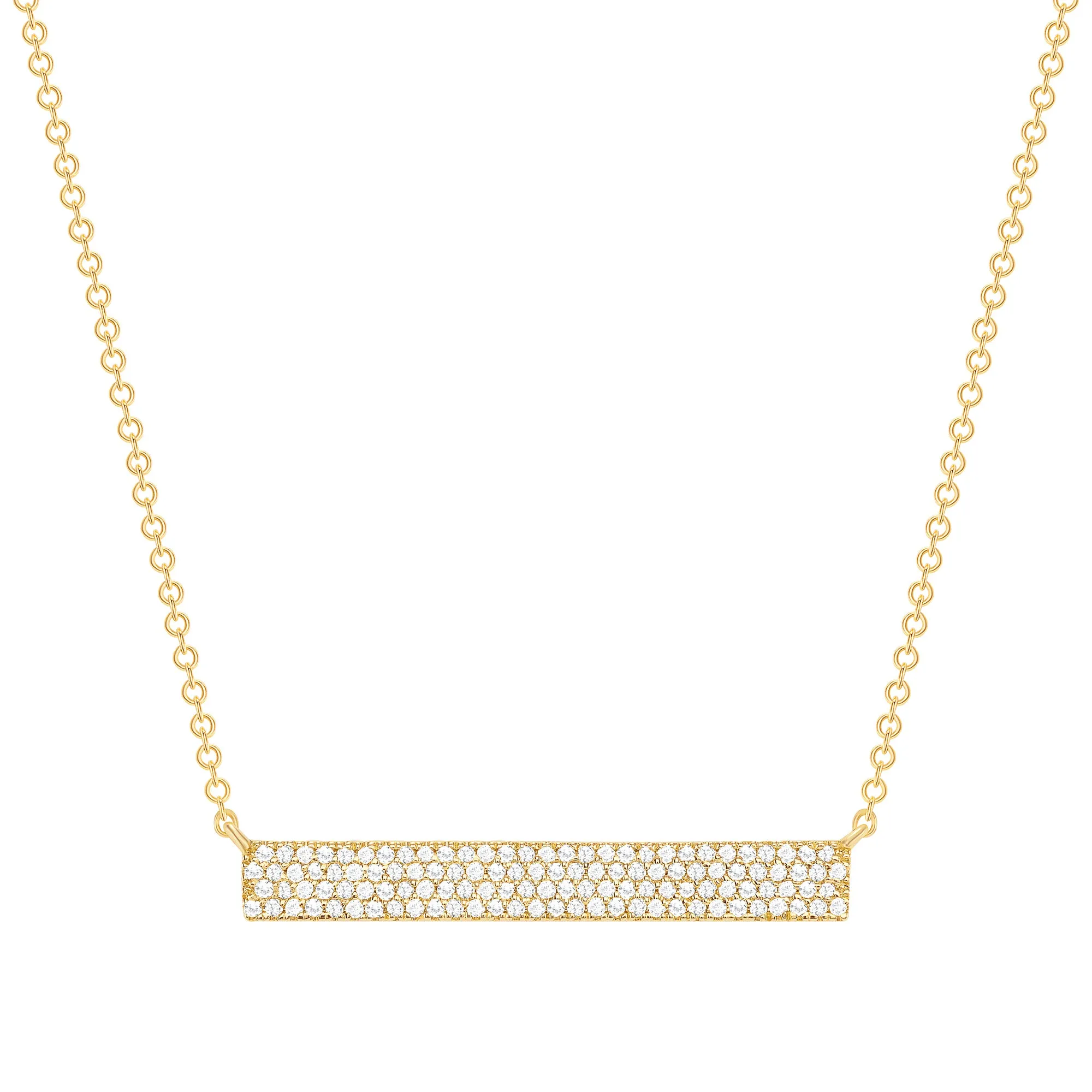 Thick Diamond Bar Necklace