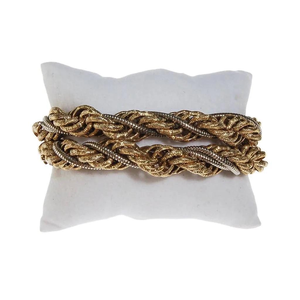 Thick Gold Chain Bracelet with Gold Beads that Dangle