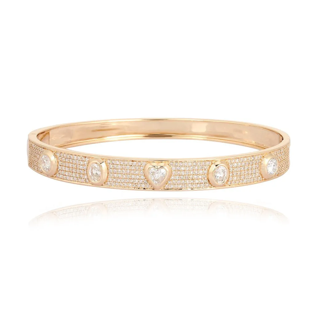 Thick Pave Multi Shape Bangle
