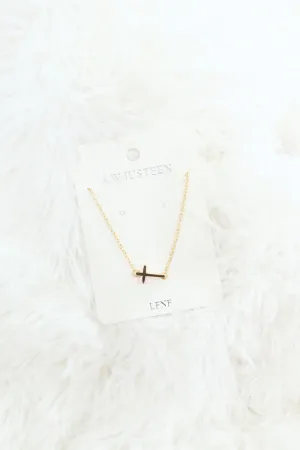 THICK SIDEWAY CROSS NECKLACE