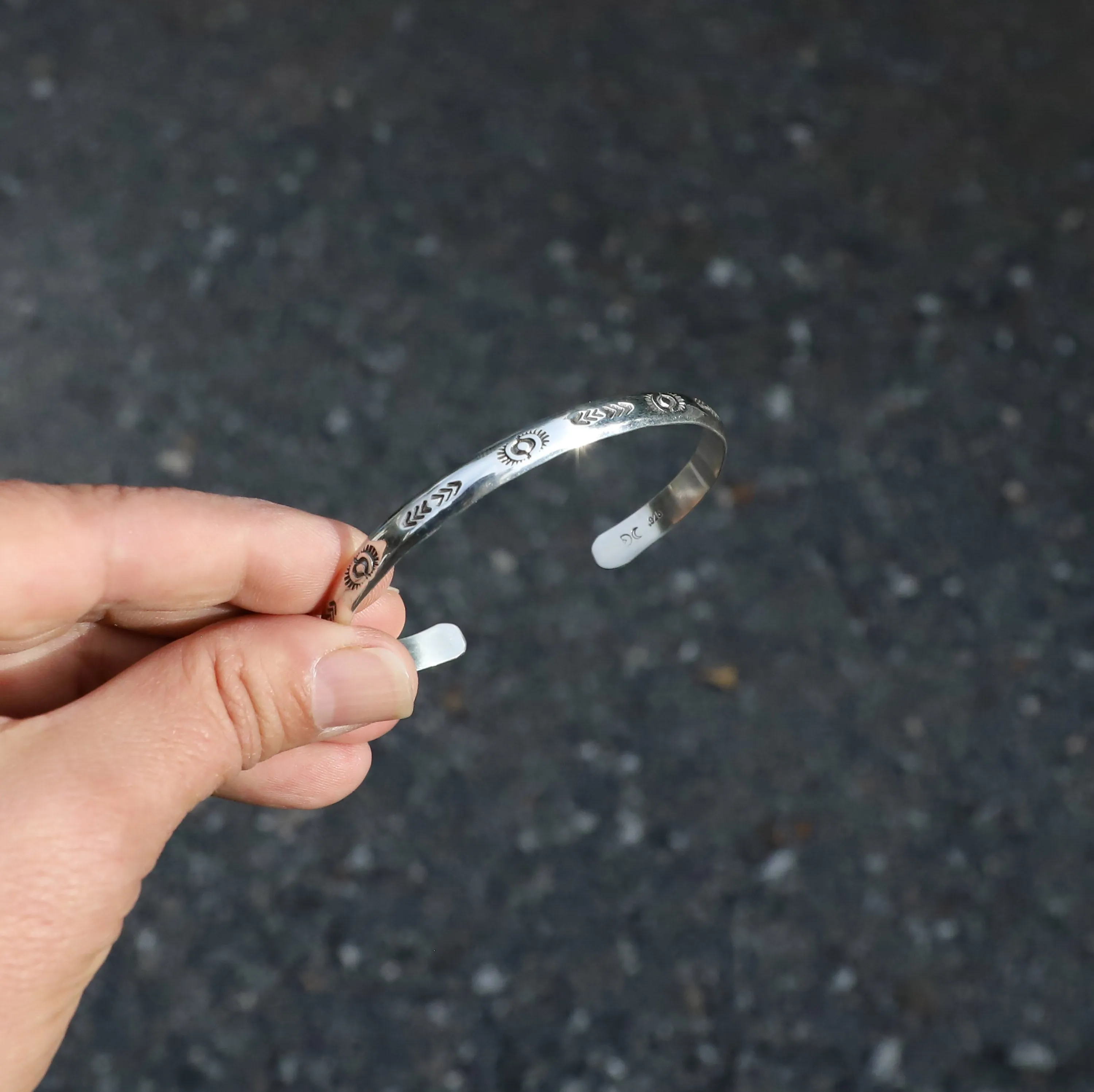 Thick Sterling Stamped Cuff #1