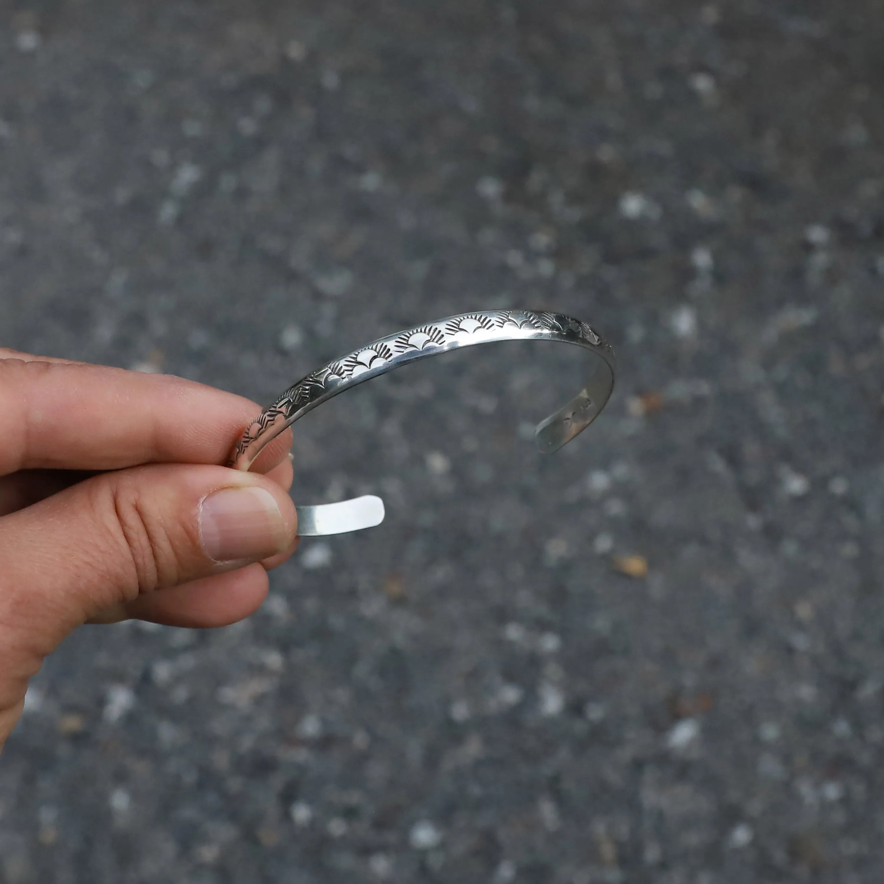 Thick Sterling Stamped Cuff #2
