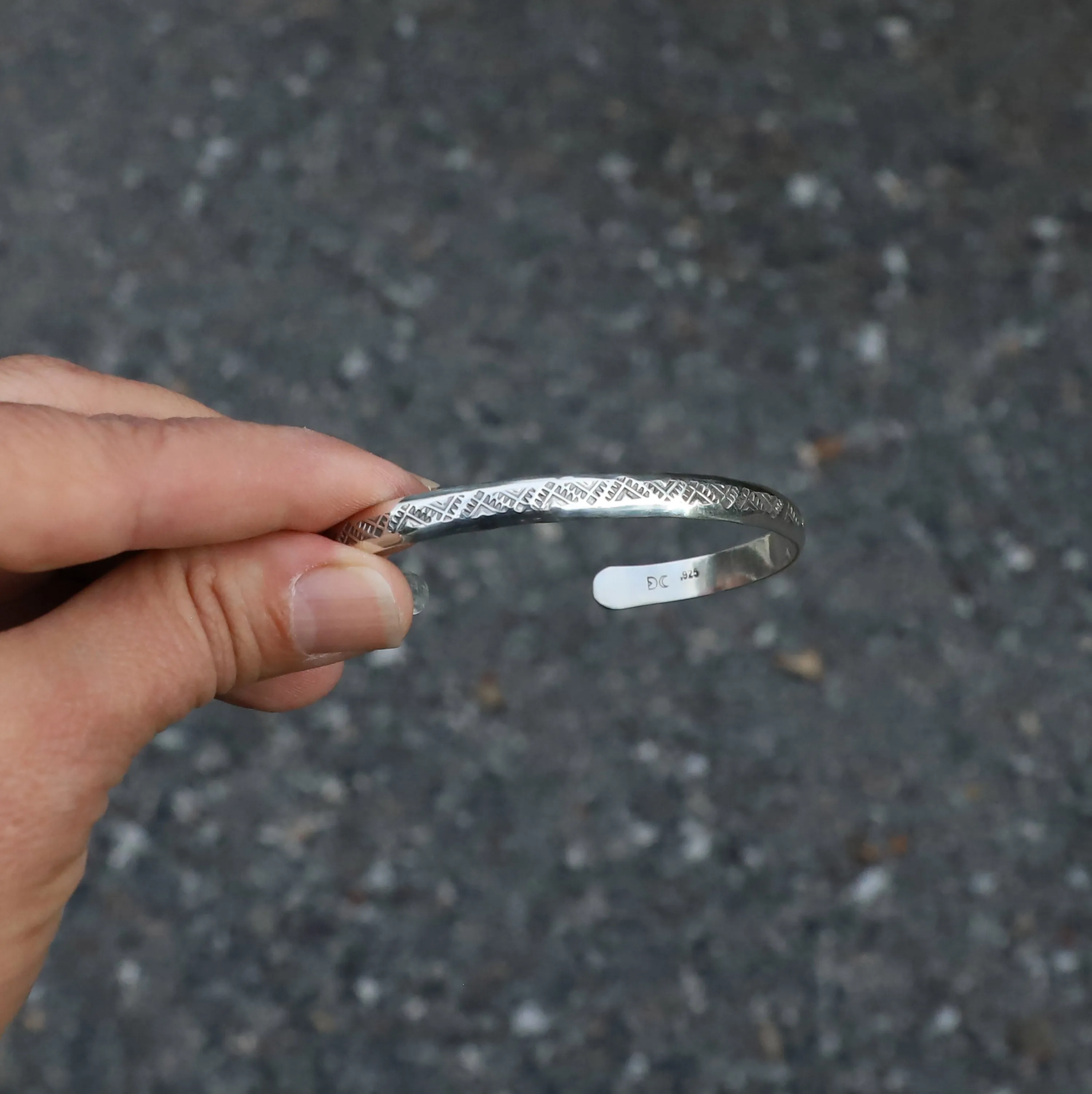 Thick Sterling Stamped Cuff #3