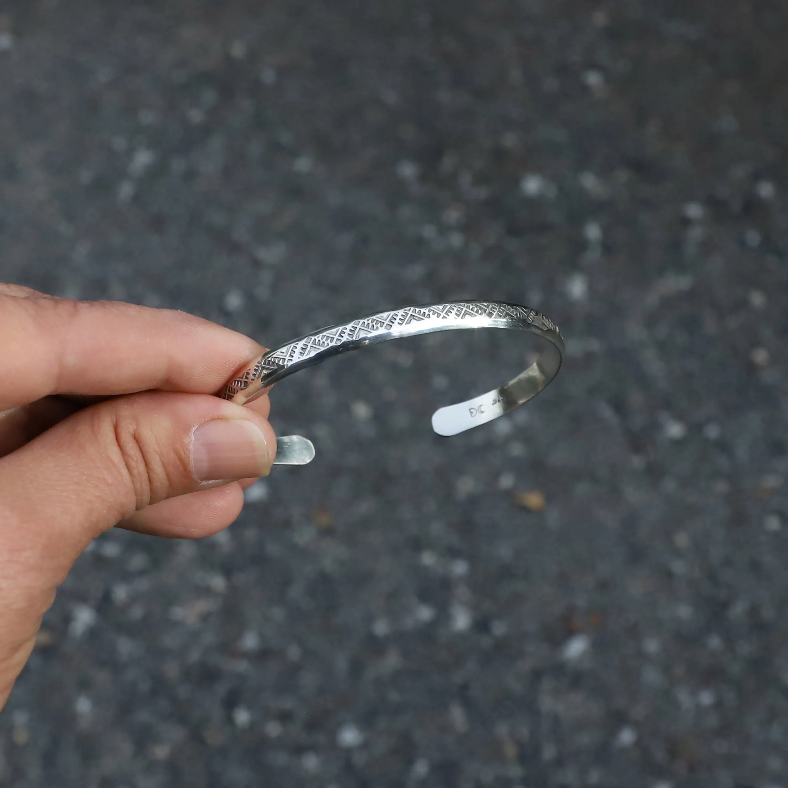 Thick Sterling Stamped Cuff #3