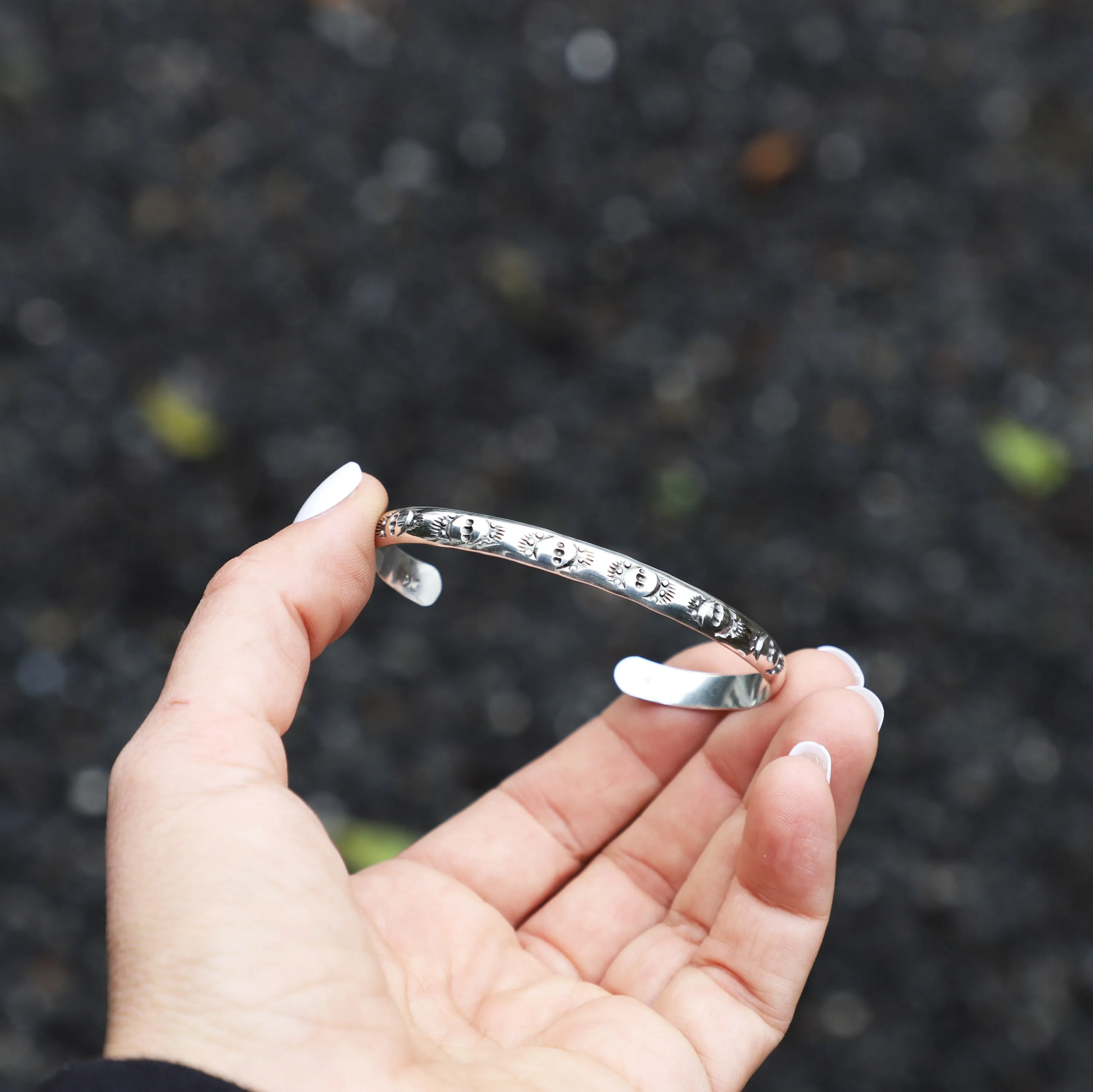 Thick Sterling Stamped Cuff #5