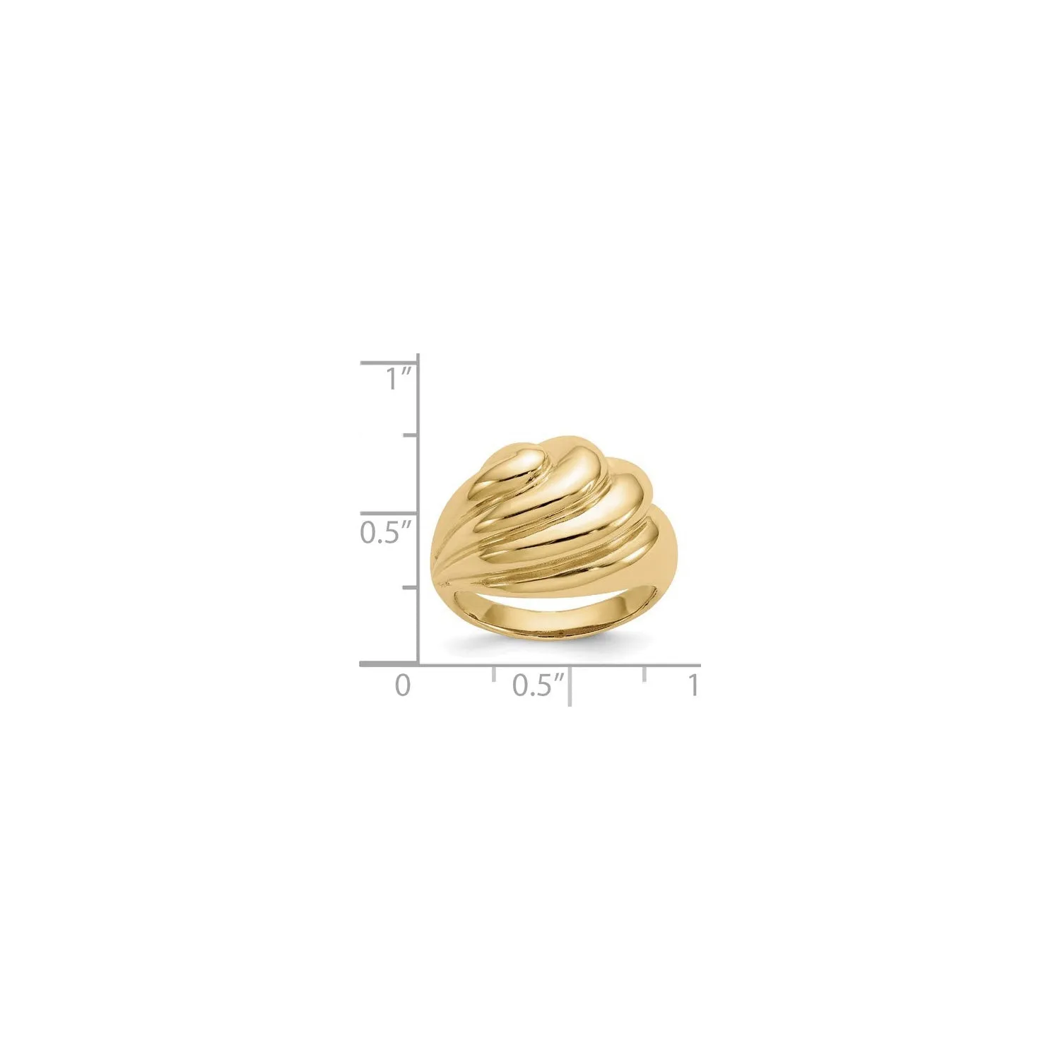 Thick Swirls Dome Ring (14K)
