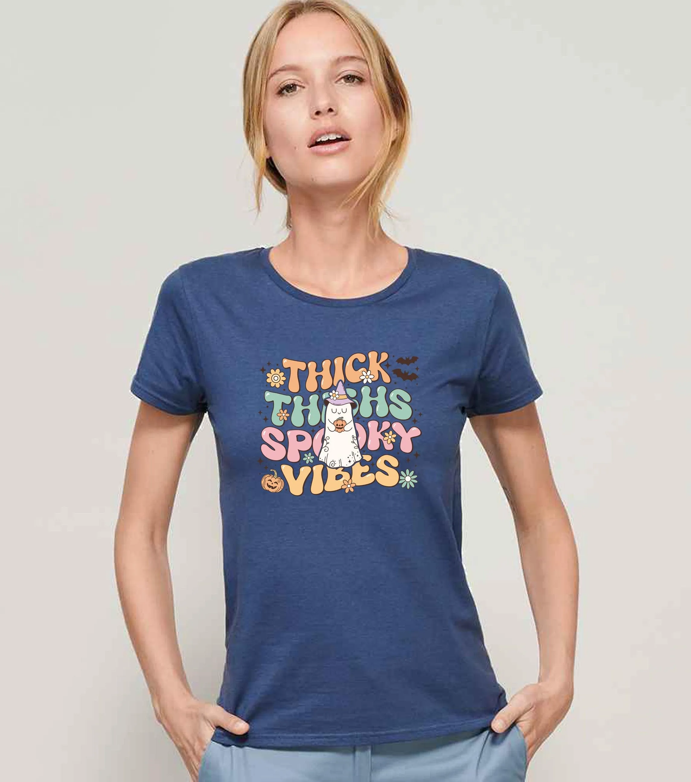 Thick thighs and spooky vibes Ladies T-shirt