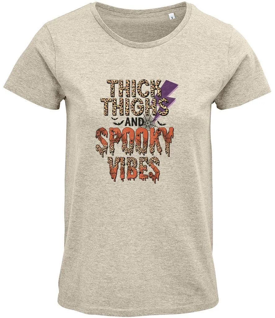 Thick Thighs Spooky Vibes Ladies T-shirt
