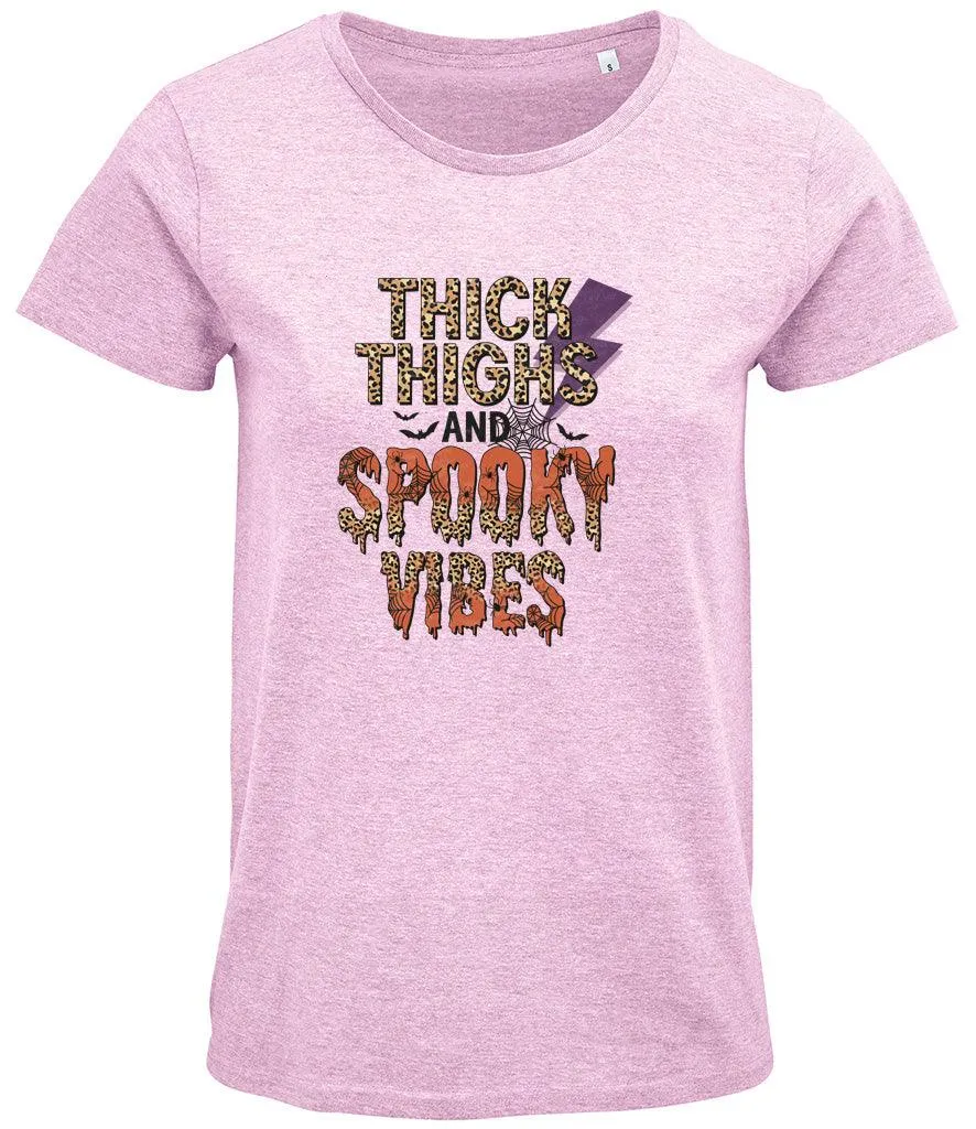 Thick Thighs Spooky Vibes Ladies T-shirt