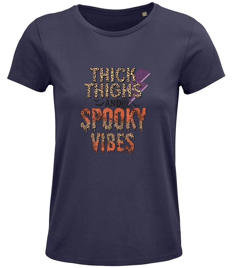 Thick Thighs Spooky Vibes Ladies T-shirt