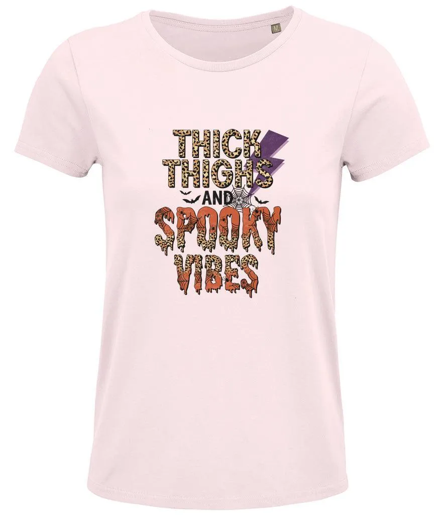 Thick Thighs Spooky Vibes Ladies T-shirt
