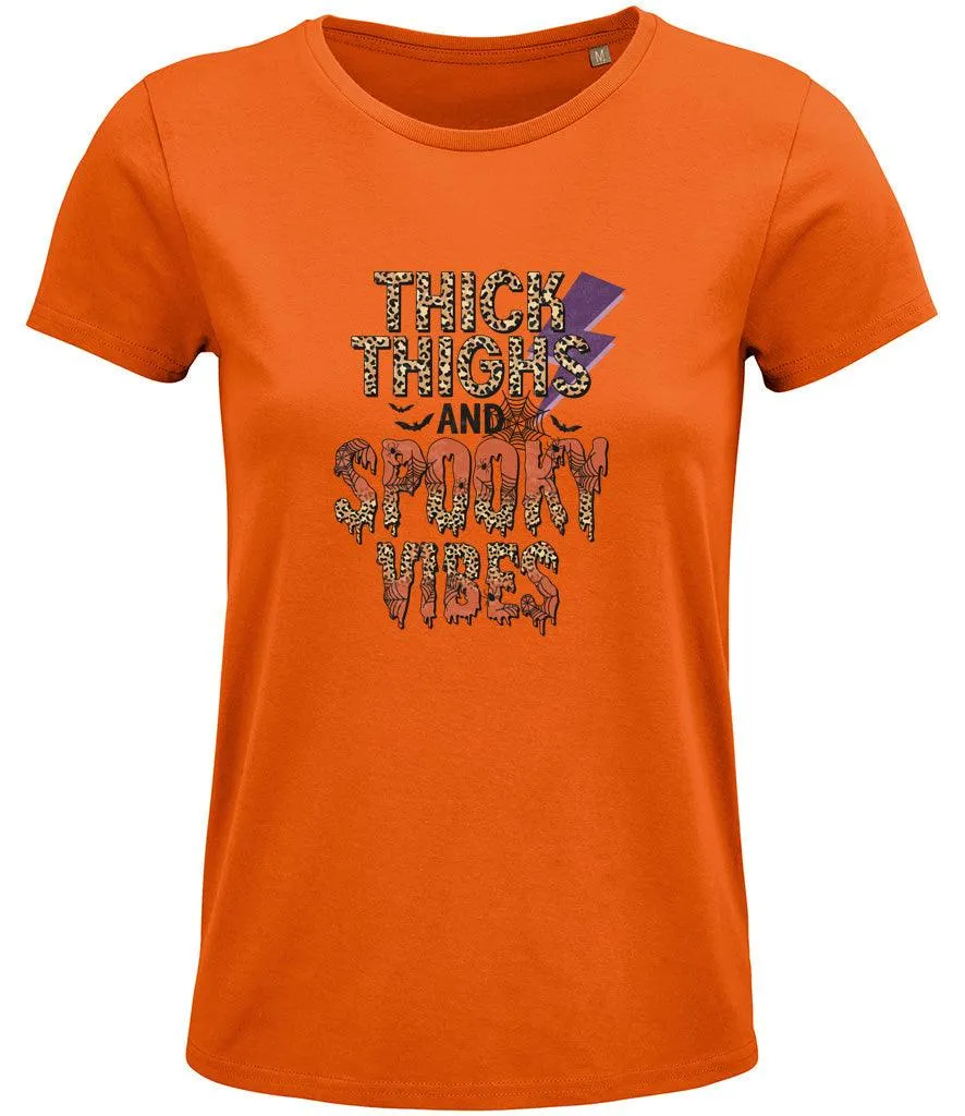 Thick Thighs Spooky Vibes Ladies T-shirt