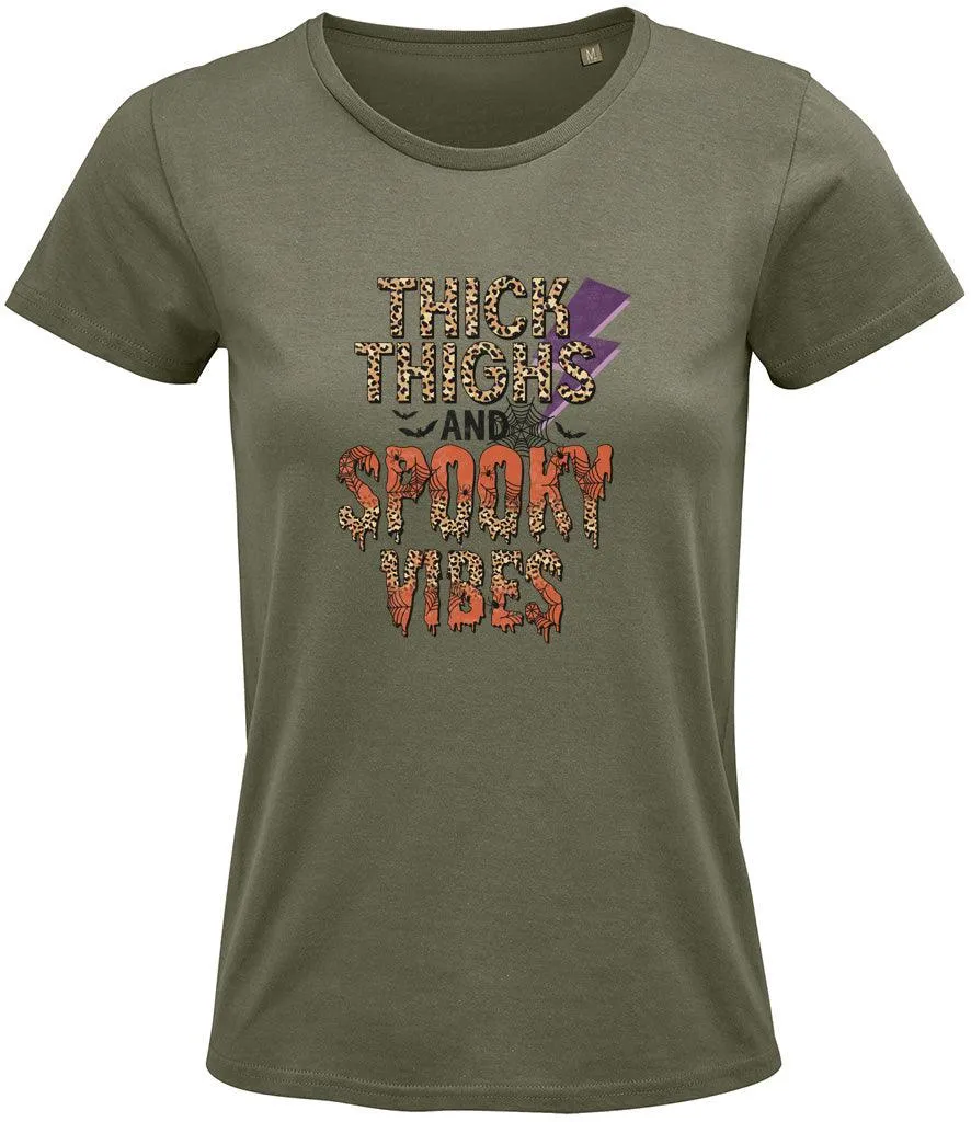 Thick Thighs Spooky Vibes Ladies T-shirt