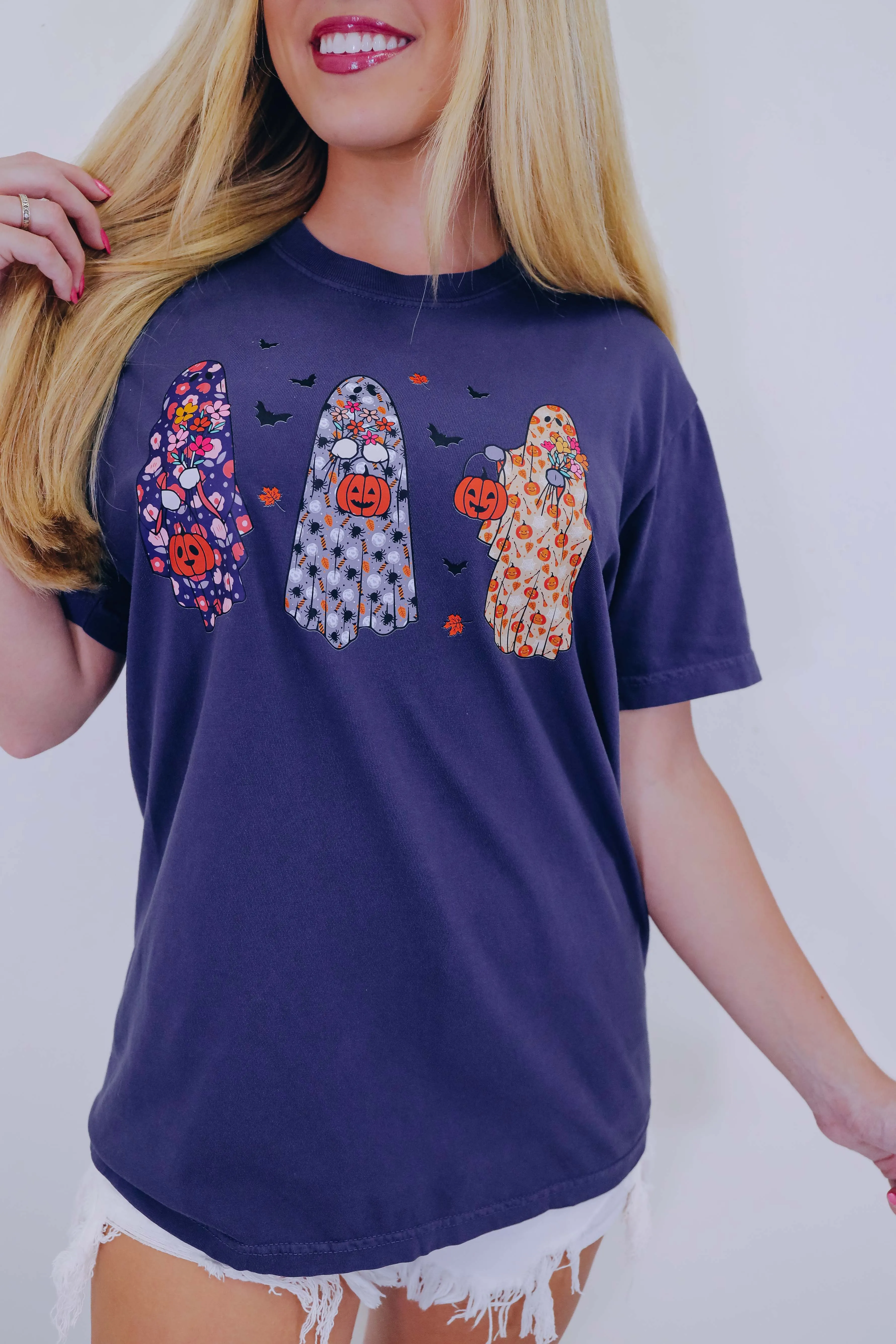 Three Girly Ghosts Comfort Colors Graphic Tee S-2X - 2 Colors