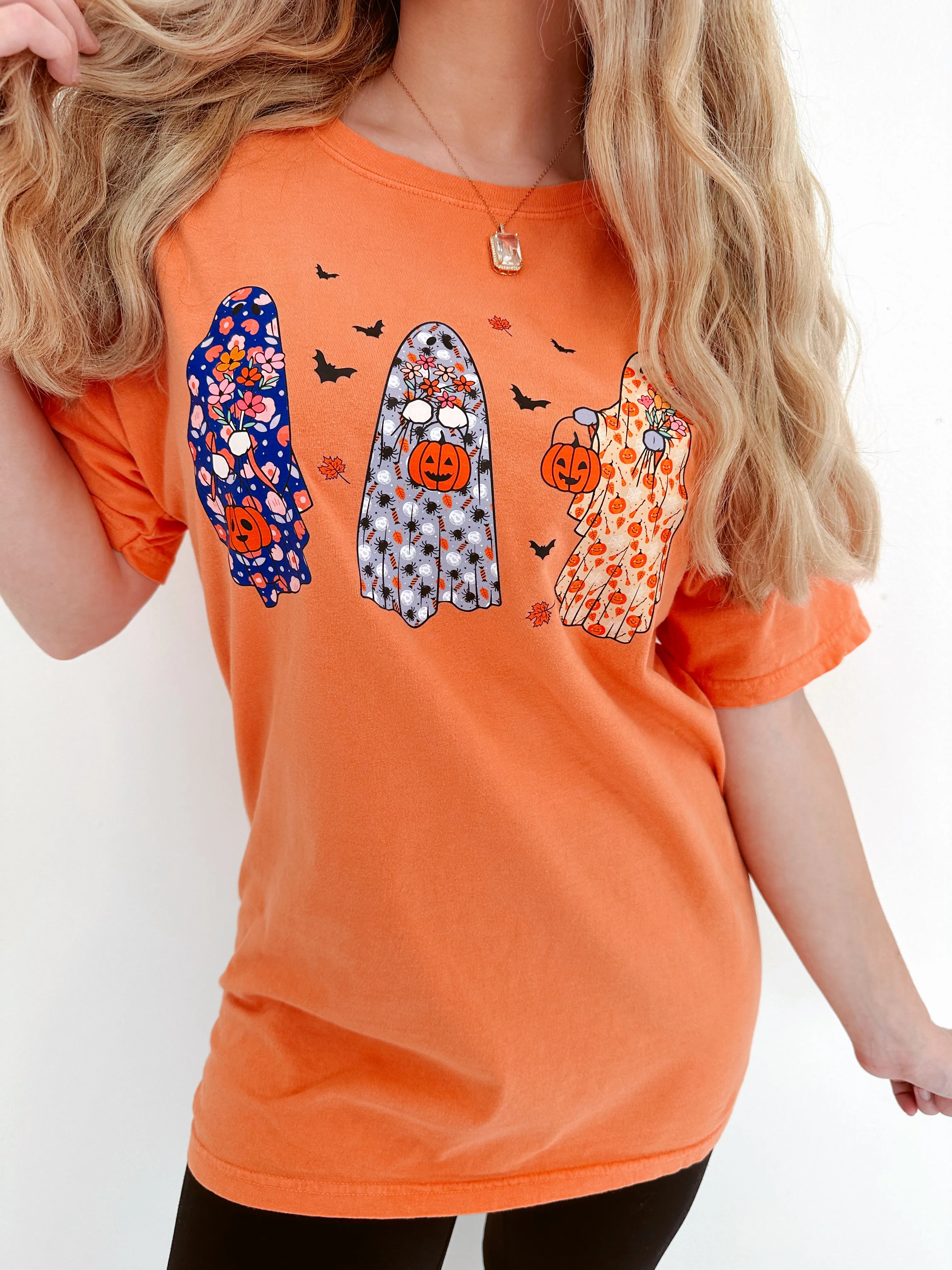 Three Girly Ghosts Comfort Colors Graphic Tee S-2X - 2 Colors
