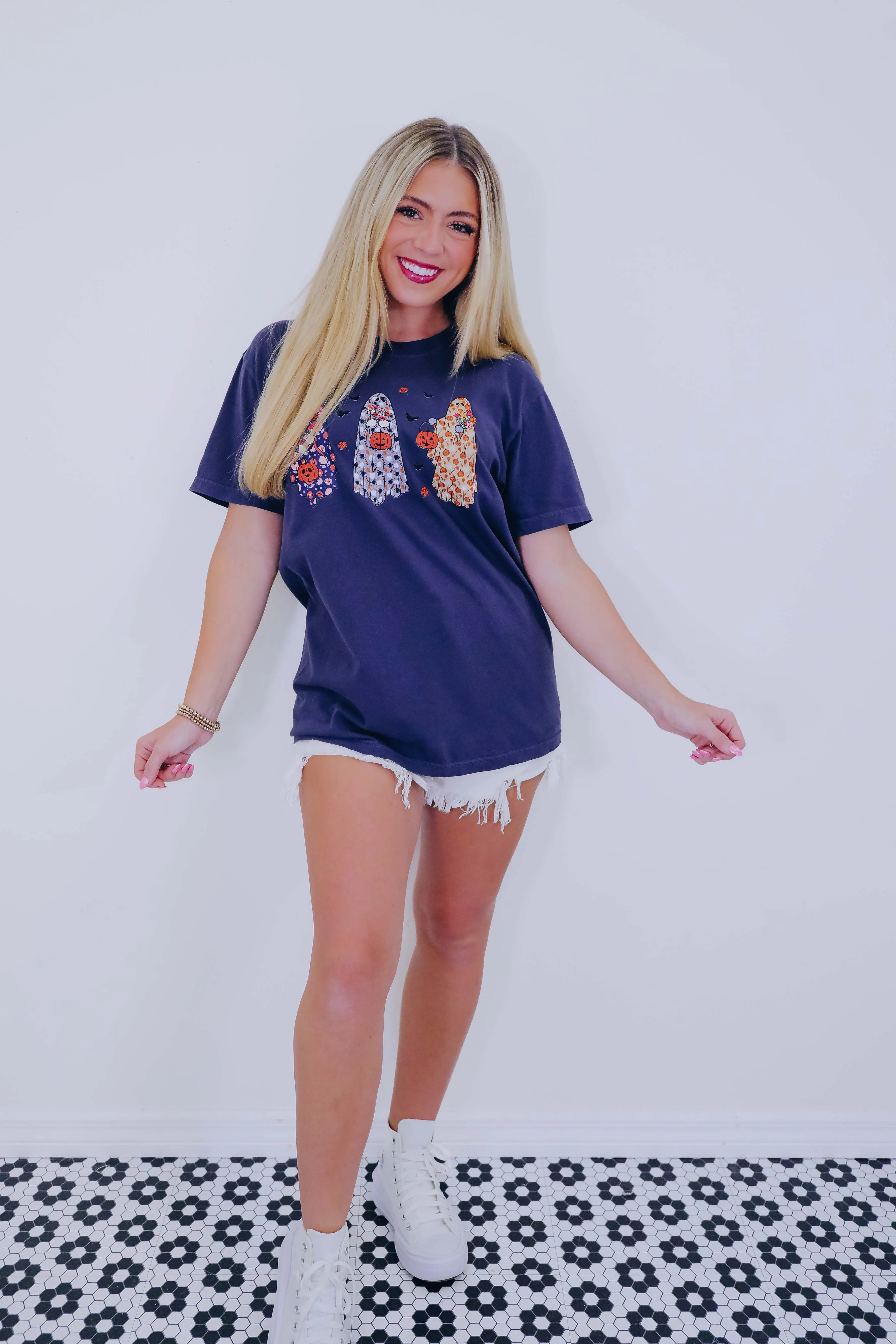 Three Girly Ghosts Comfort Colors Graphic Tee S-2X - 2 Colors