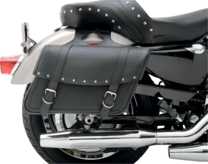 Throw-Over Highwayman Slant Style Universal SaddleHyde Saddlebags with Rivets - Jumbo