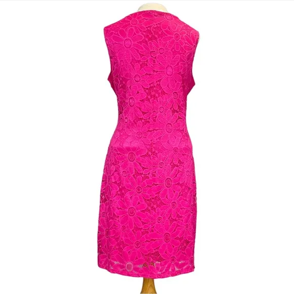 Tiana B. NWT Sleeveless Sheath Floral Lace Tank Dress in Pink Size XL