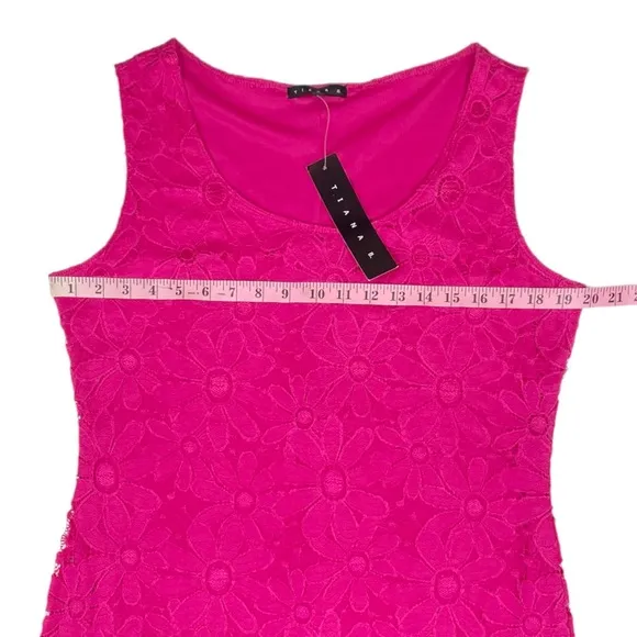Tiana B. NWT Sleeveless Sheath Floral Lace Tank Dress in Pink Size XL