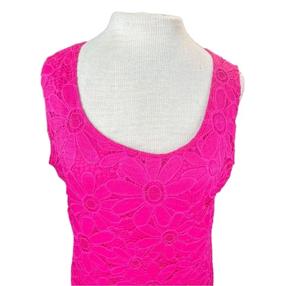 Tiana B. NWT Sleeveless Sheath Floral Lace Tank Dress in Pink Size XL