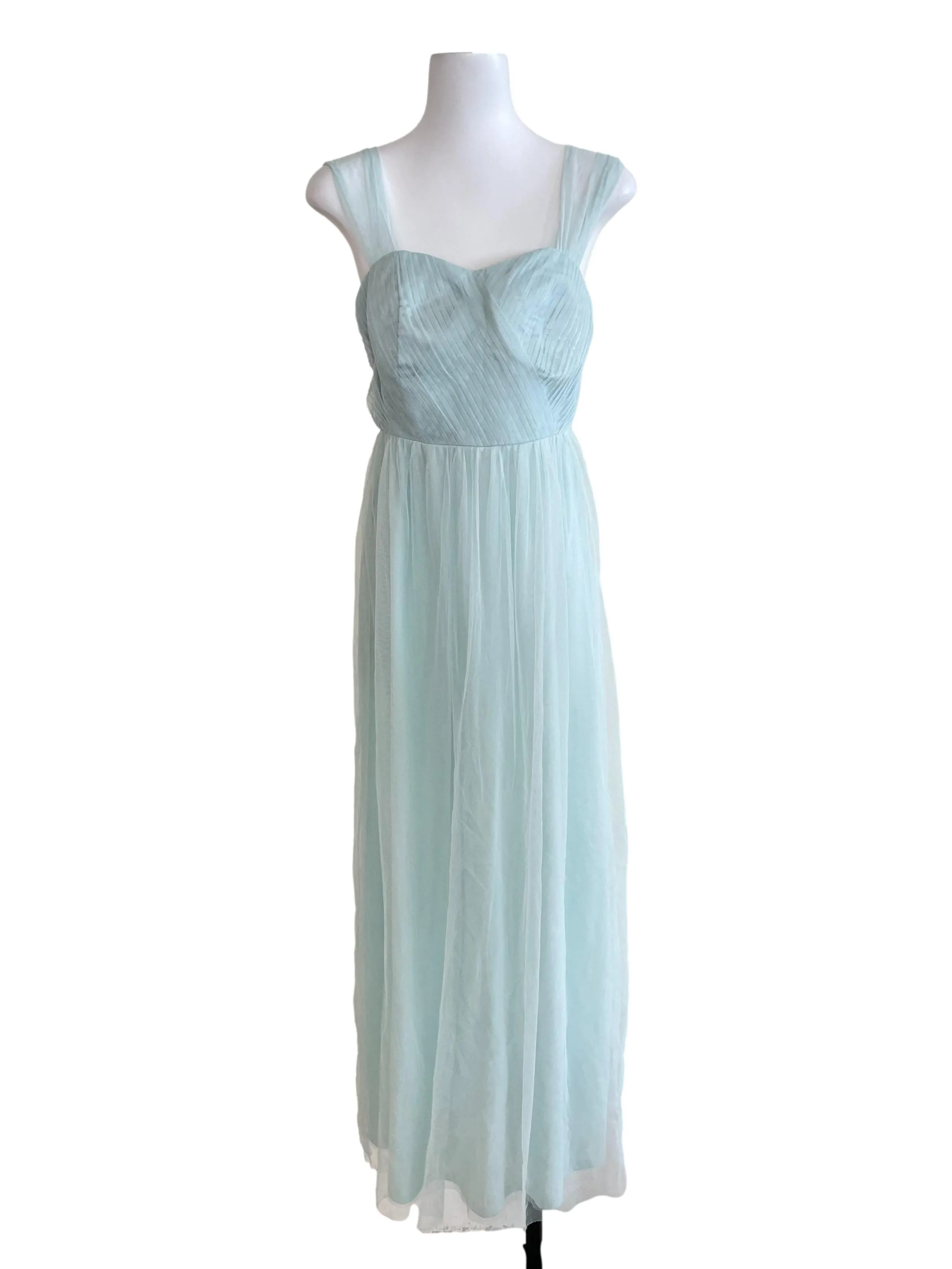Tiffany Blue Queen Anne Mesh Gown Dress