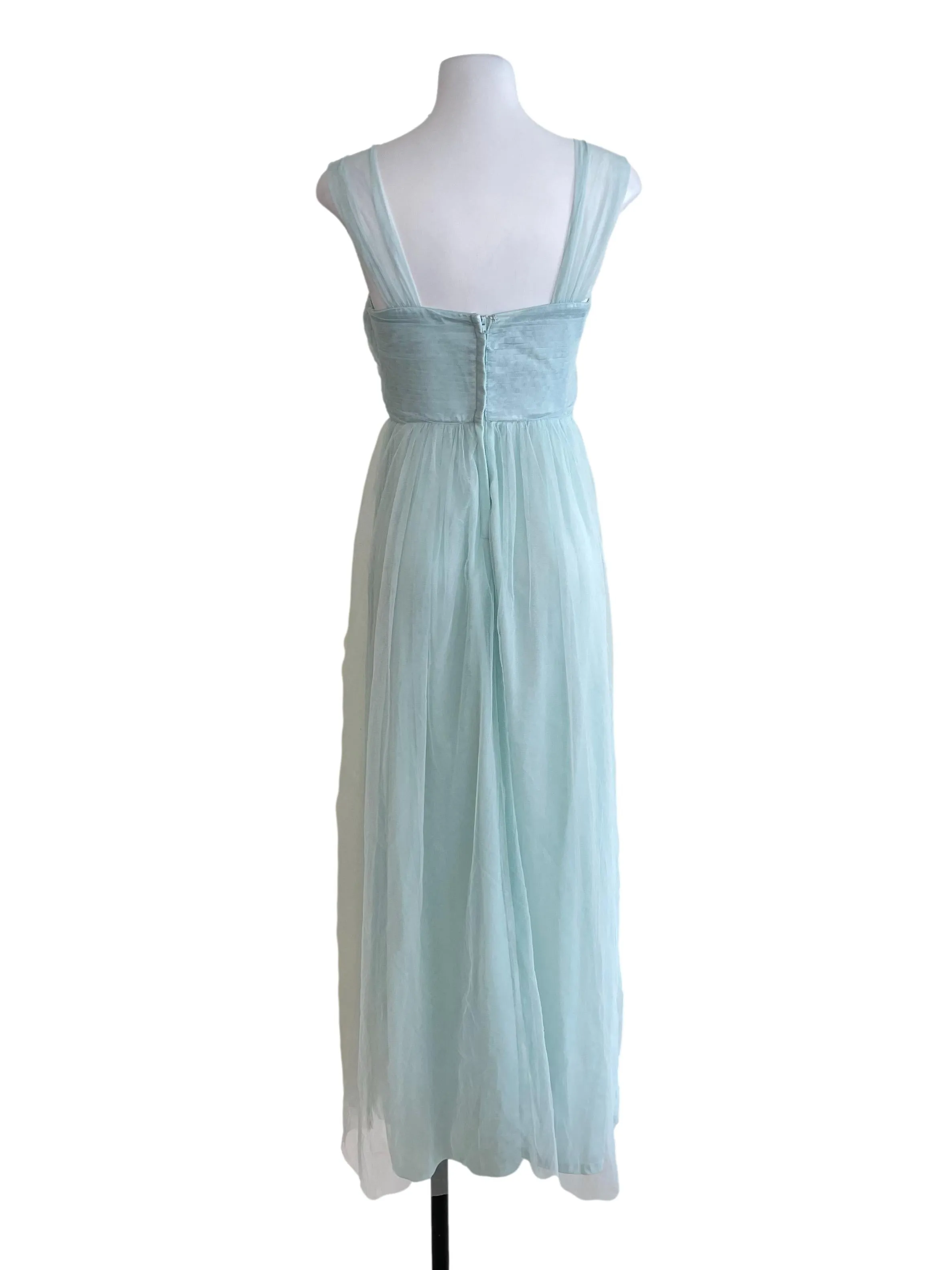 Tiffany Blue Queen Anne Mesh Gown Dress