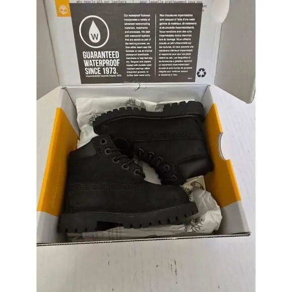 Timberland Todler 6' Premium Waterproof Boot 12807 Black Size 5 NI…