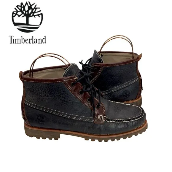 Timberland Two-Tone Leather Chukka Ankle Boots Moc Toe TBOA18WW Men's 10.5 M EUC