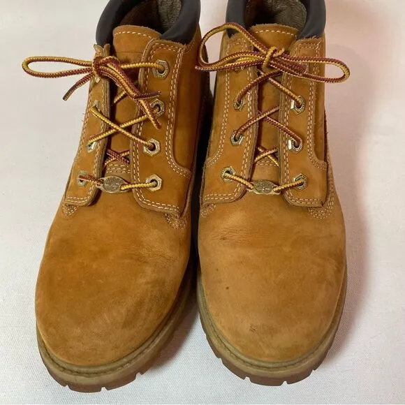 Timberland Nellie Chukka leather ankle boots in wheat beige women’s 9