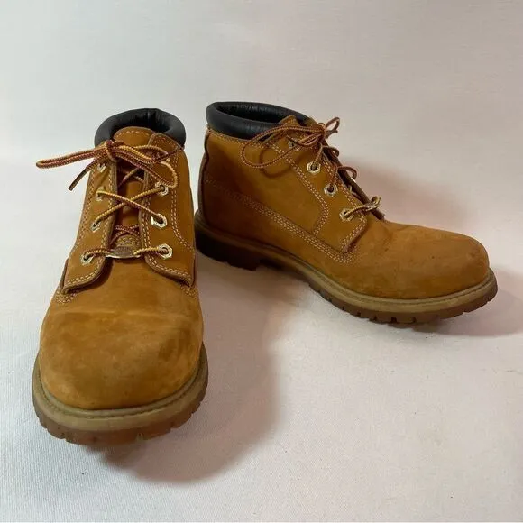 Timberland Nellie Chukka leather ankle boots in wheat beige women’s 9