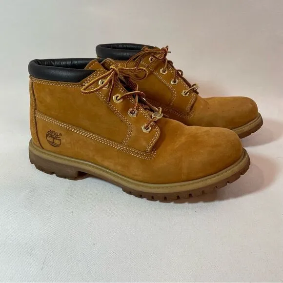 Timberland Nellie Chukka leather ankle boots in wheat beige women’s 9