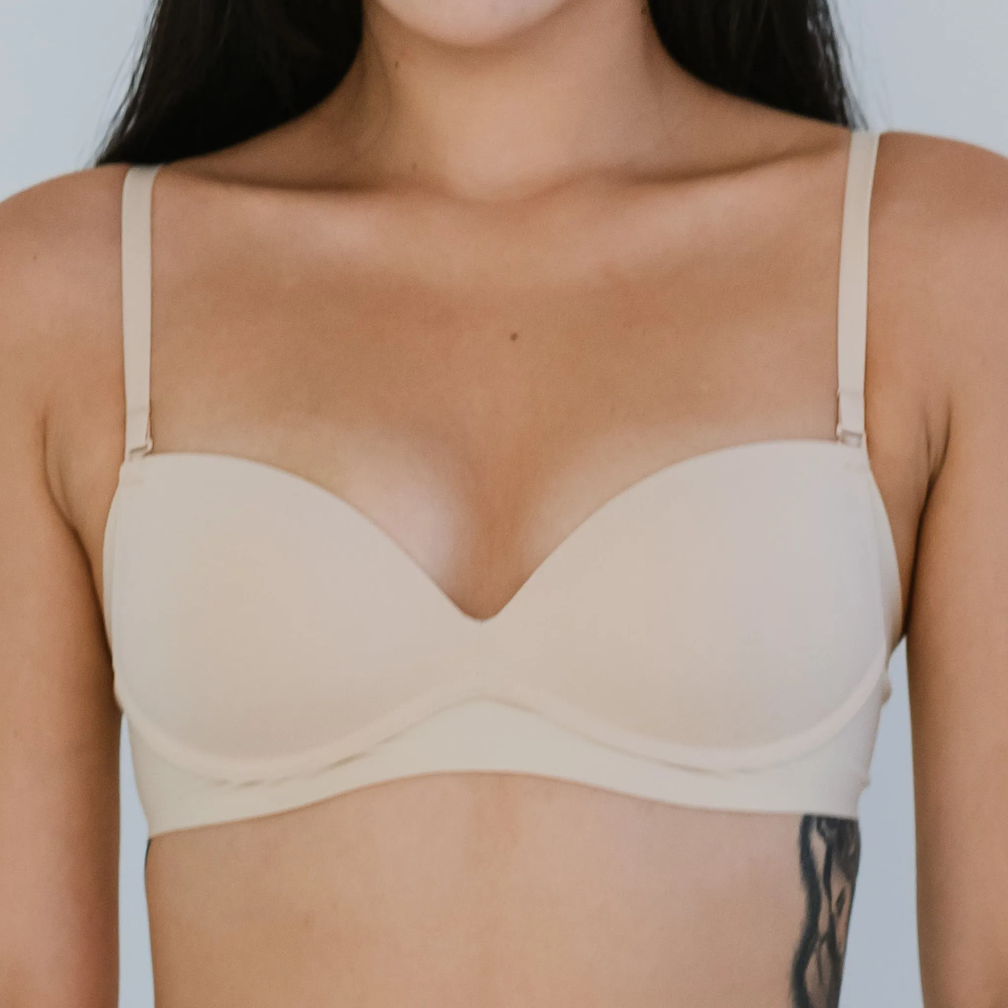 Timeless Essential! Seamless Wireless T-Shirt Bra in Nude
