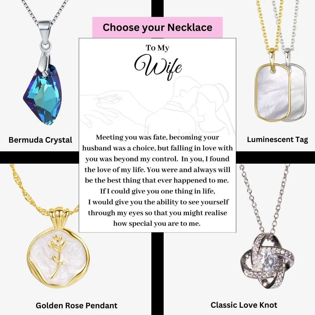 To My Wife, 'Meeting you was Fate' - Choose a Necklace for Her - WF25