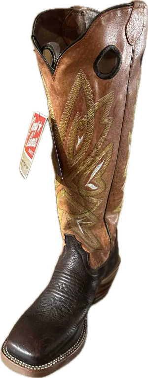 Tony Lama Women's 15" Shaft Brown & Orange Boots with Square Toe