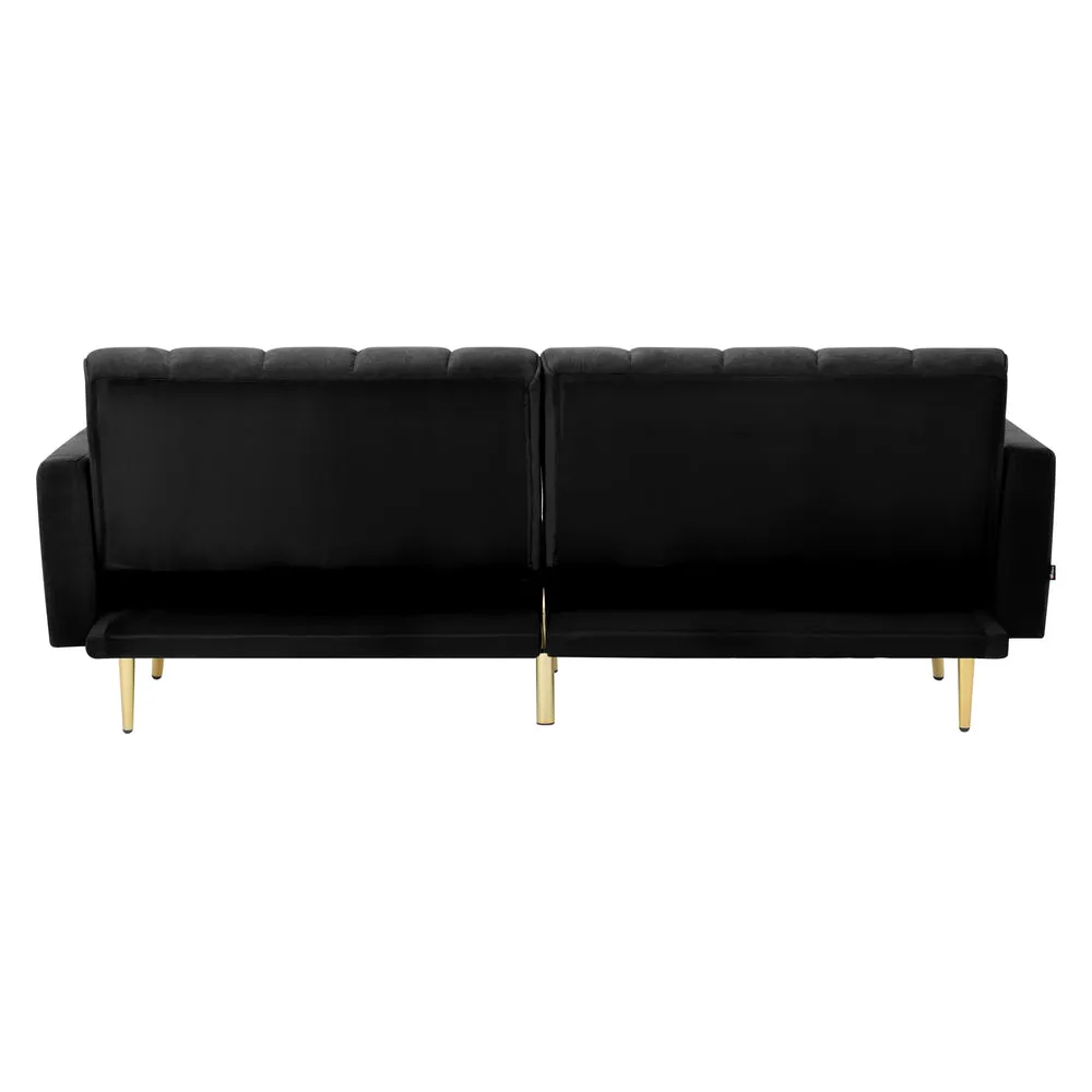 TRI 3-Seater Sofa Bed Velvet Black