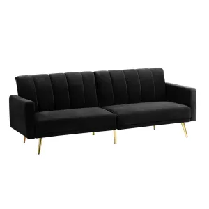 TRI 3-Seater Sofa Bed Velvet Black