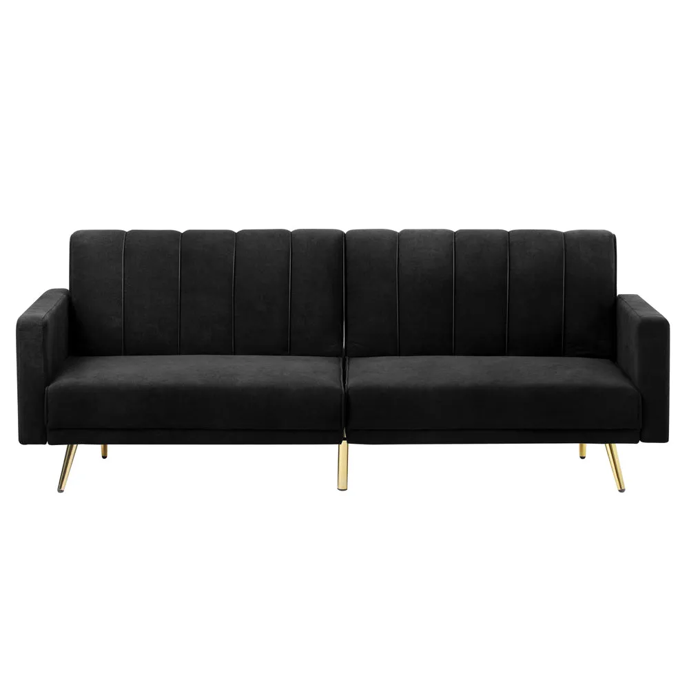 TRI 3-Seater Sofa Bed Velvet Black