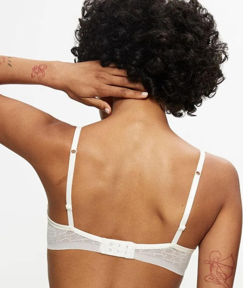 Triumph Signature Sheer Underwired Padded Half Cup Bra - Ecru White