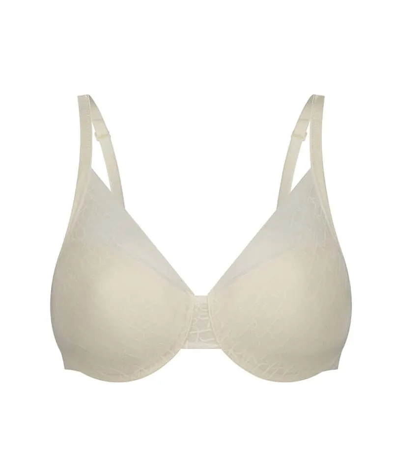 Triumph Signature Sheer Underwired Padded Half Cup Bra - Ecru White