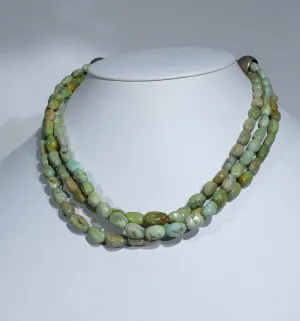 Turquoise Graduated 3-Strand Nugget Necklace
