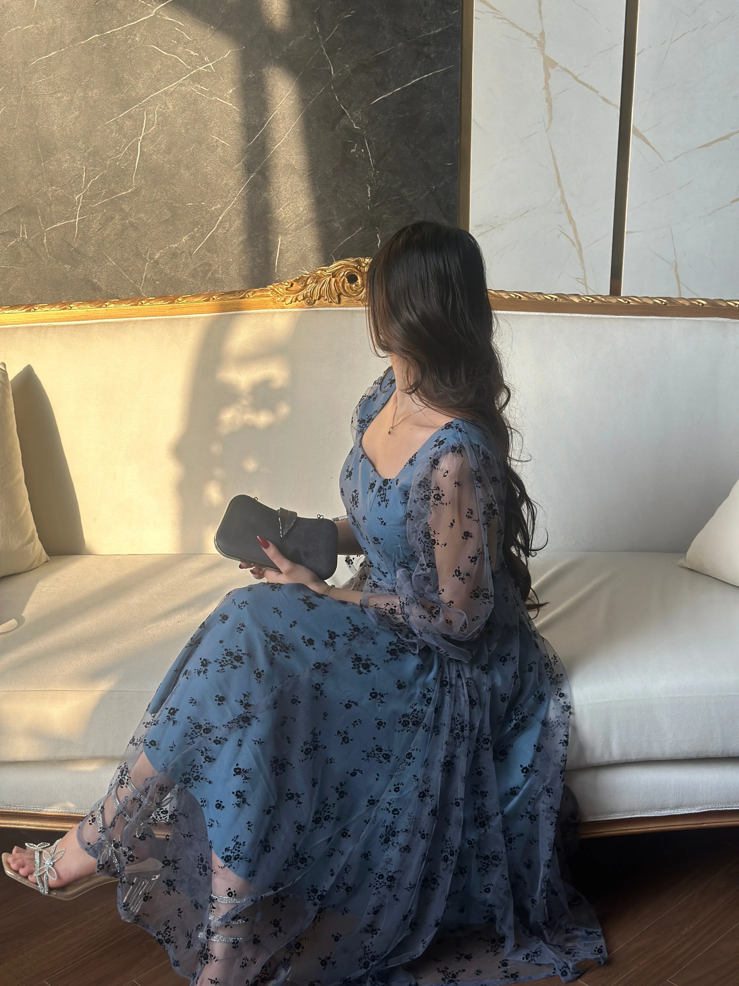Twilight Grace Flocked Mesh Dress