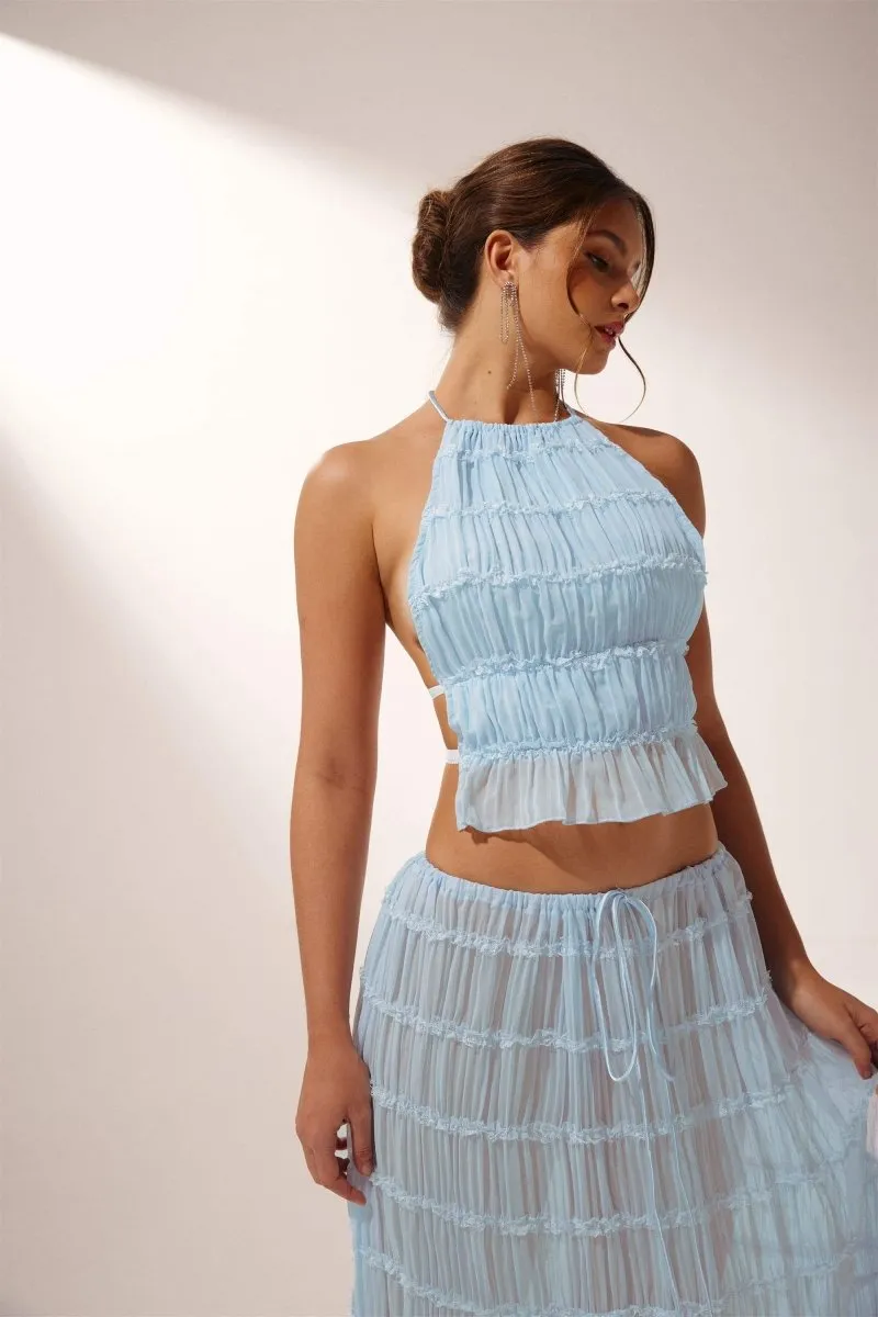Two-Piece Set | Halter Top & Wide-Leg Pants | Lightweight & Chic