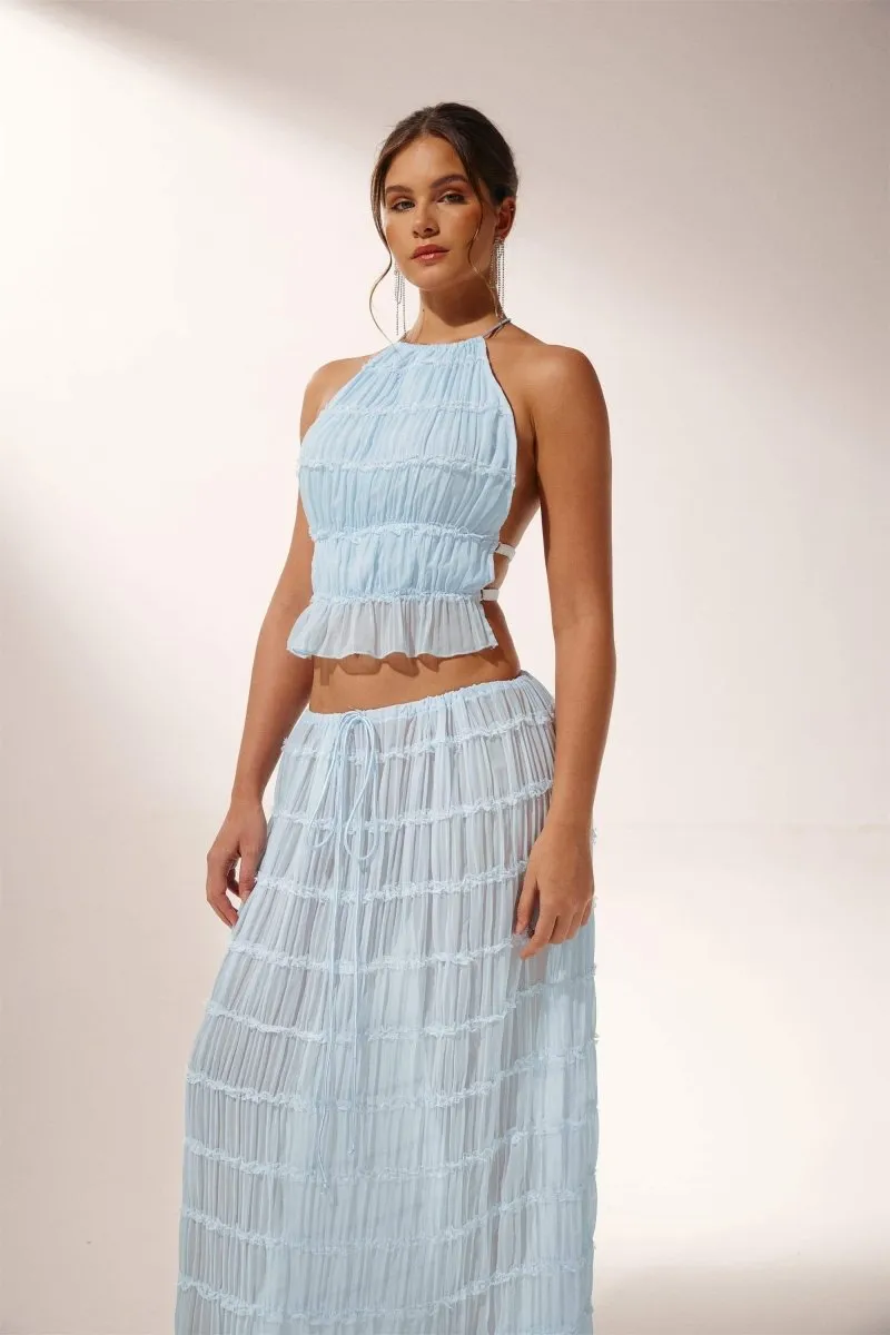 Two-Piece Set | Halter Top & Wide-Leg Pants | Lightweight & Chic