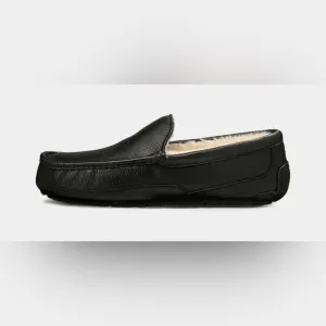 UGG Ascot Leather Loafer Slippers Men's Black Retails $120