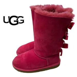 UGG Australia Kids Tall Bailey Pink Suede Leather Winter Boots 13