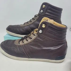 UGG Australia Mens Genuine Leather Sneakers Brown Size US 9 Shoes Comfort 99%
